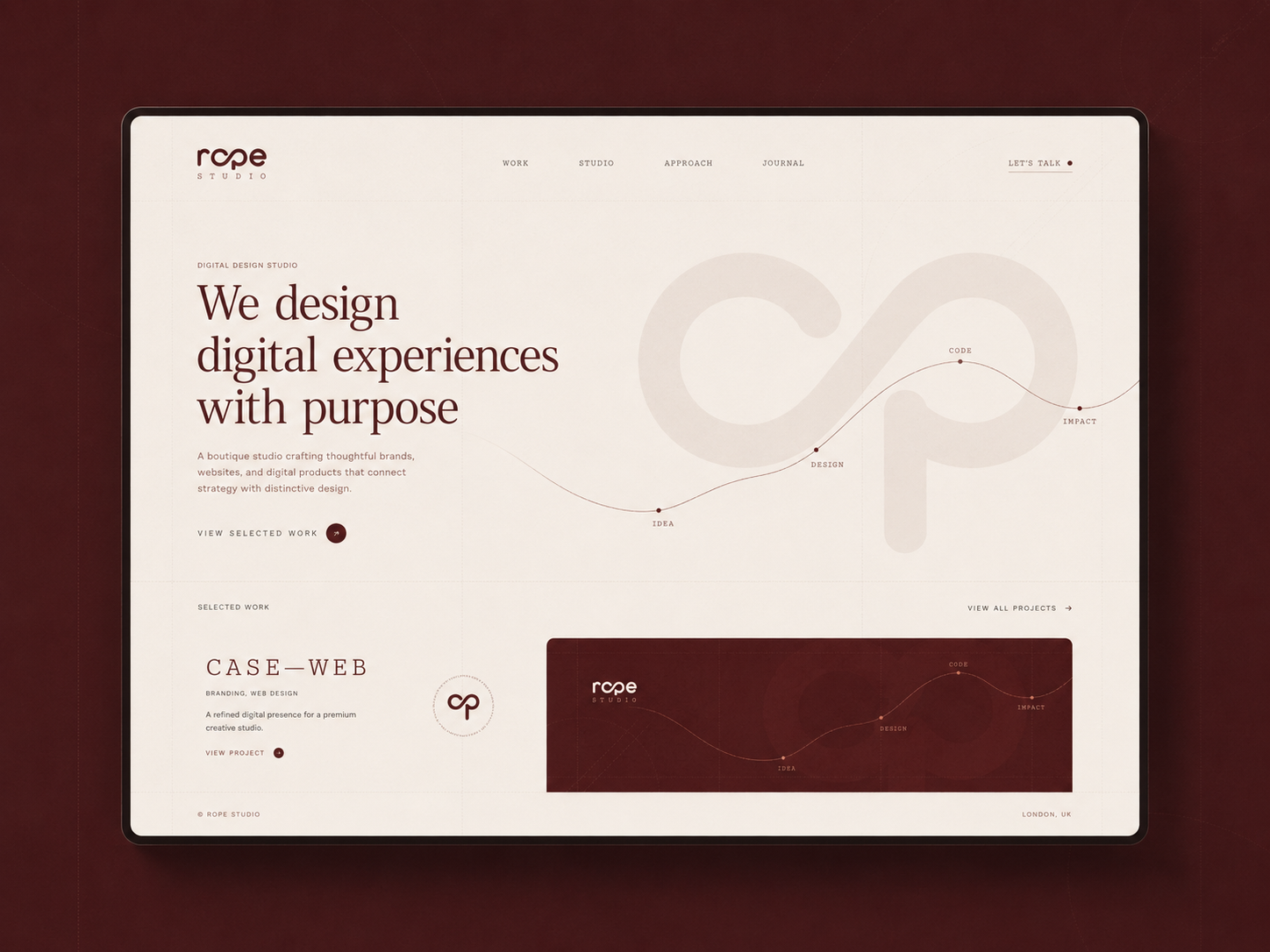 Mockup de web boutique para un estudio